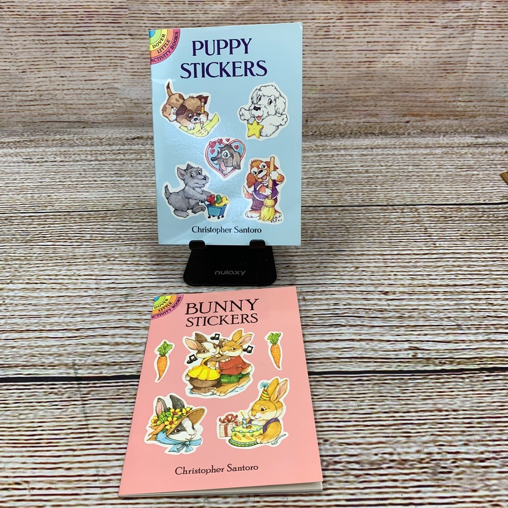 Dover Little Activity Books Lot of‎ 3 Puppy Bunny Teddy Stickers